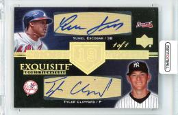 2007 Upper Deck Exquisite Rookie Signatures Tyler Clippard / Yunel Escobar #CN-EC Common Numbers 1of1【1/1】 New York Yankees / Atlanta Braves