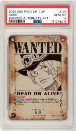 【JPN】【Wanted Alternate Art】《サボ/Sabo》[OP12-120](SEC)【PSA10】Gem-MINT