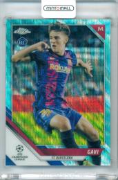 2021-22 Topps Chrome UEFA Champions League Gavi #25 Base Aqua Wave Refractor Parallel【177/199】 FC Barcelona