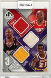 2009-10 Upper Deck SP Game Used Clyde Drexler/Karl Malone/Michael Cooper #3SMCD 3 Star Swatches【70/299】 Houston Rockets/Utah Jazz/Los Angeles Lakers