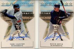 2023 Panini Americas Pastime Baseball Torii Hunter/David Ortiz #SSB-HO Super Star Scripts Autograph Booklet Card【19/25】《やや難あり》 Twins