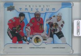 2023-24 Upper Deck Trilogy Hockey Patrick Kane / Corey Crawford / Marian Hossa Trivium Chicago Blackhawks