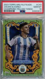 2023 Topps Argentina Fileteado Julian Alvarez Champions Yellow Tango【71/150】【PSA10】 Argentina