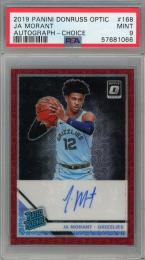 2019-20 Donruss Optic Ja Morant Rated Rookie Signatures Choice #168 RC Auto【PSA 9】 Memphis Grizzlies