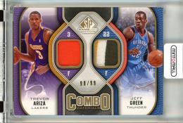 2009-10 Upper Deck SP Game Used Trevor Ariza/Jeff Green Combo Patches #CPAG【98/99】 Los Angeles Lakers/Oklahoma City Thunder