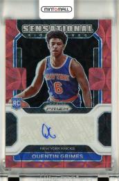 2021-22 Panini Prizm Basketball Quentin Grimes Sensational Signatures Prizms Choice #75 RC New York Knicks