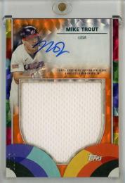 2023 Topps WBC Mike Trout Relic Autographs Orange Cracked Ice【01/25】 Team USA