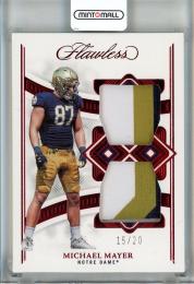 2023 Panini Flawless Collegiate Michael Mayer Rookie Dual Patches Ruby #20【15/20】