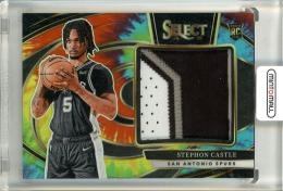2024-25 Panini Select Basketball Stephon Castle Jumbo Rookie Swatches Tie-Dye Prizms #13 RC【18/25】 San Antonio Spurs