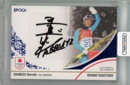 2024 EPOCH TEAM JAPAN WINTER OLYMPIANS 清水礼留飛 直筆サインカード ブルー箔【2/5】 スキー・ジャンプ