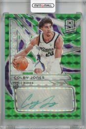 2023-24 Panini Spectra Colby Jones Aspiring Autographs Green #15 RC ※裏面剥がれあり【32/50】 Sacramento Kings