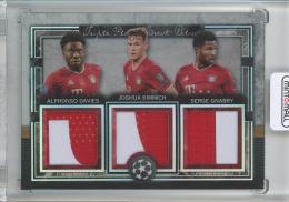 2020-21 Topps Museum Collection UEFA Champions League Soccer Joshua Kimmich/Alphonso Davies/Serge Gnabry Triple Player Team Crest Relics/#DMMP-DKG【2/5】 FC Bayern Munchen