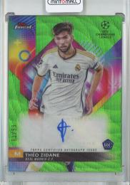 2023-24 TOPPS FINEST UEFA CLUB COMPETITIONS SOCCER Theo Zidane Base Autographs/Neon Green Wave Refractors/RC/#A-TZ【81/99】 Real Madrid C.F.