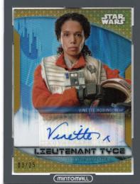 2020 TOPPS Star Wars Chrome Perspectives Resistance vs. First Order Resistance Vinette Robinson as Lieutenant Tyce Autographs Orange 03/25