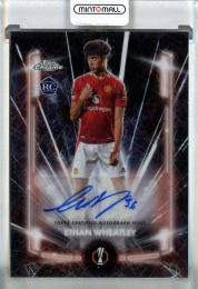 2024-25 Topps Chrome UEFA Club Competitions Ethan Wheatley RC Black Lazer Autographs #BLA-EW Manchester United