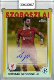 2024-25 Topps Chrome UEFA Club Competitions Dominik Szoboszlai Chrome Autographs Gold Refractors #CA-SZ【21/50】 Liverpool FC