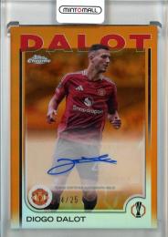 2024-25 Topps Chrome UEFA Club Competitions Diogo Dalot Chrome Autograph Orange Refractors【14/25】 Manchester United