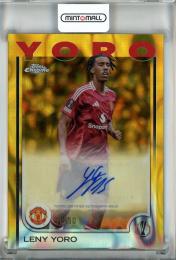 2024-25 Topps Chrome UEFA Club Competitions Leny Yoro Chrome Autograph Gold Lava Refractors #CA-LY 【30/50】Manchester United