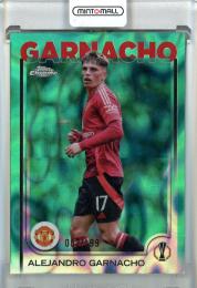 2024-25 Topps Chrome UEFA Club Competitions Alejandro Garnacho Aqua Lava Refractors #147【082/199】 Manchester United