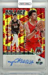 2023-24 Panini Mosaic Toumani Camara #CM-CAM RC Collage Autographs Mosaic Choice Parallel Trail Blazers