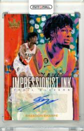2023-24 Panini Court Kings Shaedon Sharpe #II-SHA Impressionist Ink Autographs【02/99】 Trail Blazers