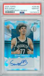 2025-26 Topps Flagship Ben Saraf #CM-BS Contemporary Marks Autograph Card【PSA10】 Nets