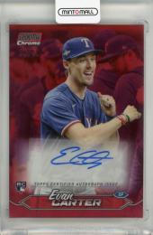 2024 Topps Stadium Club Evan Carter Chrome Autographs Red Refractors RC #SCCAEC【34/50】