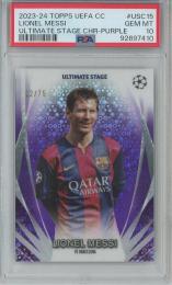 2023-24 TOPPS UEFA CLUB COMPETITIONS SOCCER Lionel Messi Ultimate Stage/Chrome Purple/#USC-15【12/75】【PSA10】 FC Barcelona