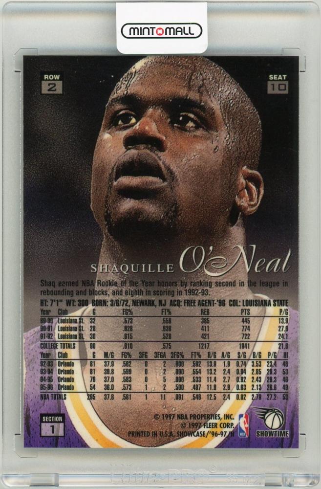 ミントモール / MINT LAB TOKYO店 / 1996-97 Fleer Flair Showcase Shaquille O'Neal  #10 Row 2 Los Angeles Lakers