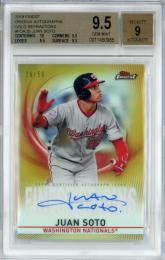 2019 Topps Finest Washington Nationals Juan Soto Origins Autographs Gold Refractors 28/50
