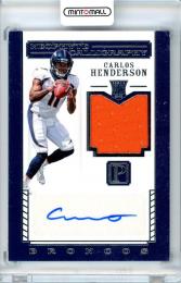 2017 PANINI Pantheon Football Carlos Henderson Neophyte Calligraphy Rookie Autograph Relic 149枚限定 /1 ファーストナンバー