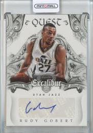 2014-15 Panini Excalibur Quest Rudy Gobert Signatures #16 Utah Jazz