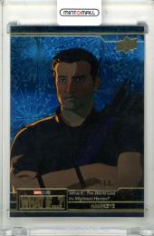 2023 Upper Deck Marvel What If…? Hawkeye #7  1990 Marvel Universe  Blue Possibilities Parallel【015/388】