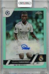 2022-23 Topps Chrome UEFA Club Competitions Eduardo Camavinga Autographs Aqua Refractors #CAEC【060/199】 Real Madrid C.F.