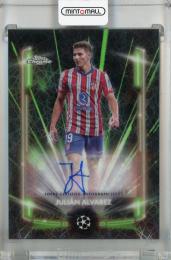 2024-25 Topps Chrome UEFA Club Competitions Julian Alvarez Black Lazer Autographs Neon Green Lazer #BLAJA【73/99】 Atletico De Madrid