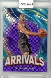 2023-24 Topps Finest Scoot Henderson #A-8 Arrivals Purple Checkerboard Refractors【118/125】 Trail Blazers