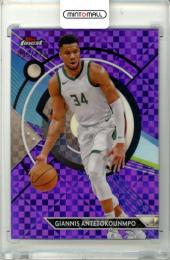 2023-24 Topps Finest Giannis Antetokounmpo #15 Common Purple Checkerboard Refractors【033/125】 Bucks