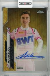 2020 Topps Chrome Formula 1 BWT HWA RACELAB F2 Artem Markelov Autographs Gold Wave Refractor(パラレル版) 27/50