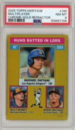 2025 Heritage  Shohei Ohtani/Willy Adames/Manny Machad Gold Refractor【17/50】【PSA8】
