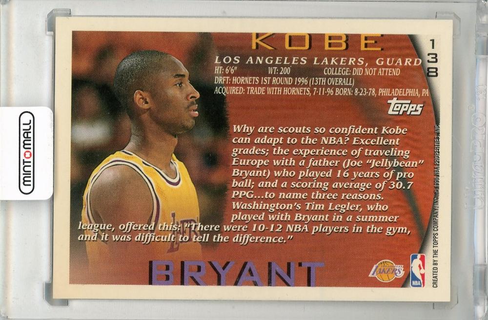 ミントモール / MINT 新宿店 / 1996-97 TOPPS Kobe Bryant #138 RC Los Angeles Lakers