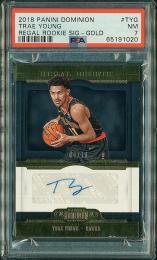 2018-19 Panini Dominion Trae Young Regal Rookie Signatures Gold #1 【04/10】【PSA7】 Atlanta Hawks