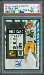 2020 Panini Contenders Jordan Love Wild Card #111【PSA8】 Green Bay Packers