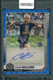 2025 Topps Chrome MLS Cavan Sullivan Autographs Blue Wave Refractors #CACS【55/150】 Philadelphia Union