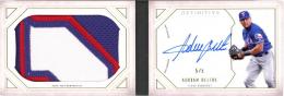 2019 Topps Definitive Collection Adrian Beltre #DAPB-ABE Autograph Patch Book Collection【5/5】《ラストナンバー》 Rangers