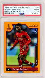 2021-22 TOPPS Merlin Chrome UEFA League Ebrima Darboe Base Orange Refractor Parallels【17/25】【PSA9】《MINT》 AS Roma