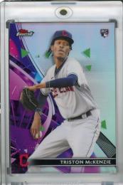 2021 Topps Finest Cleveland Indians Triston Mckenzie Base Refractor (パラレル版)