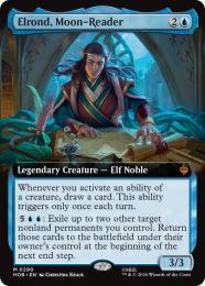 【HOB】【ENG】【Foil】〈290-M-U〉《月を読む者、エルロンド/Elrond, Moon-Reader》拡張アート版