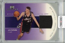 【若干白欠けあり】2002-03 UPPER DECK MVP Andrei Kirilenko Game Used Shooting Shirt