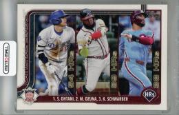 2025 Topps Series 1 Shohei Ohtani/Marcell Ozuna/Kyle Schwarber Base #144 National League Leaders
