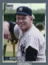 2021 Topps Stadium Club Baseball New York Yankees Mickey Mantle Base Chrome, Refractor Parallel